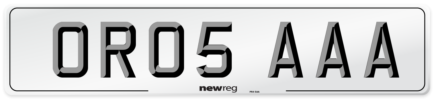 OR05 AAA Number Plate from New Reg